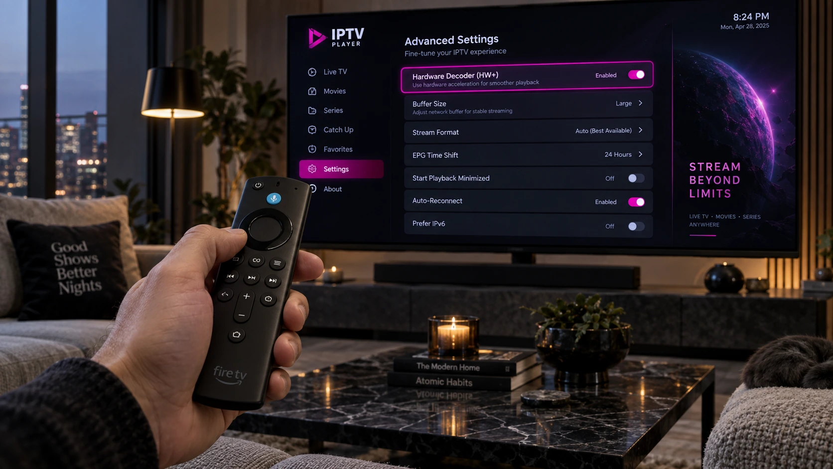 Player settings for the best IPTV for Firestick setup