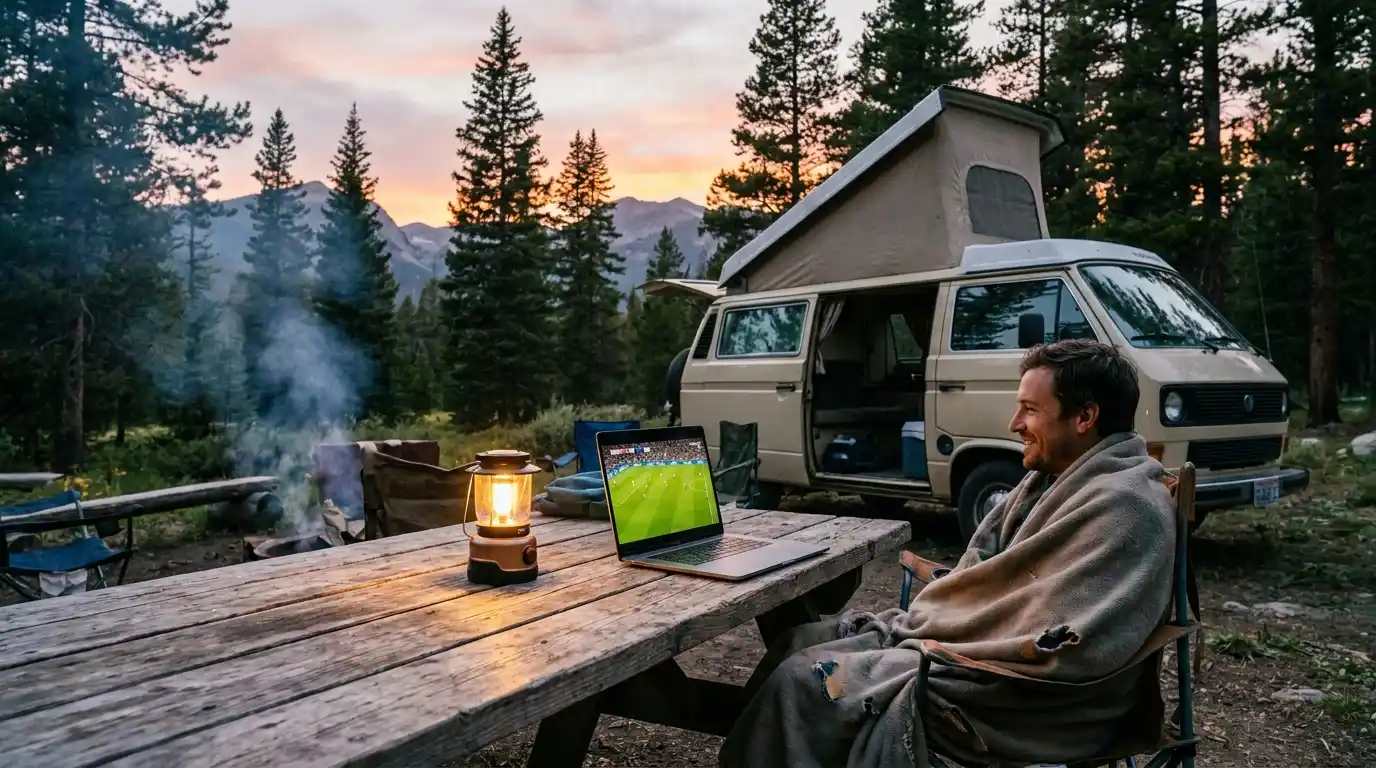 Streaming live sports during a campervan road trip with IPTV near me
