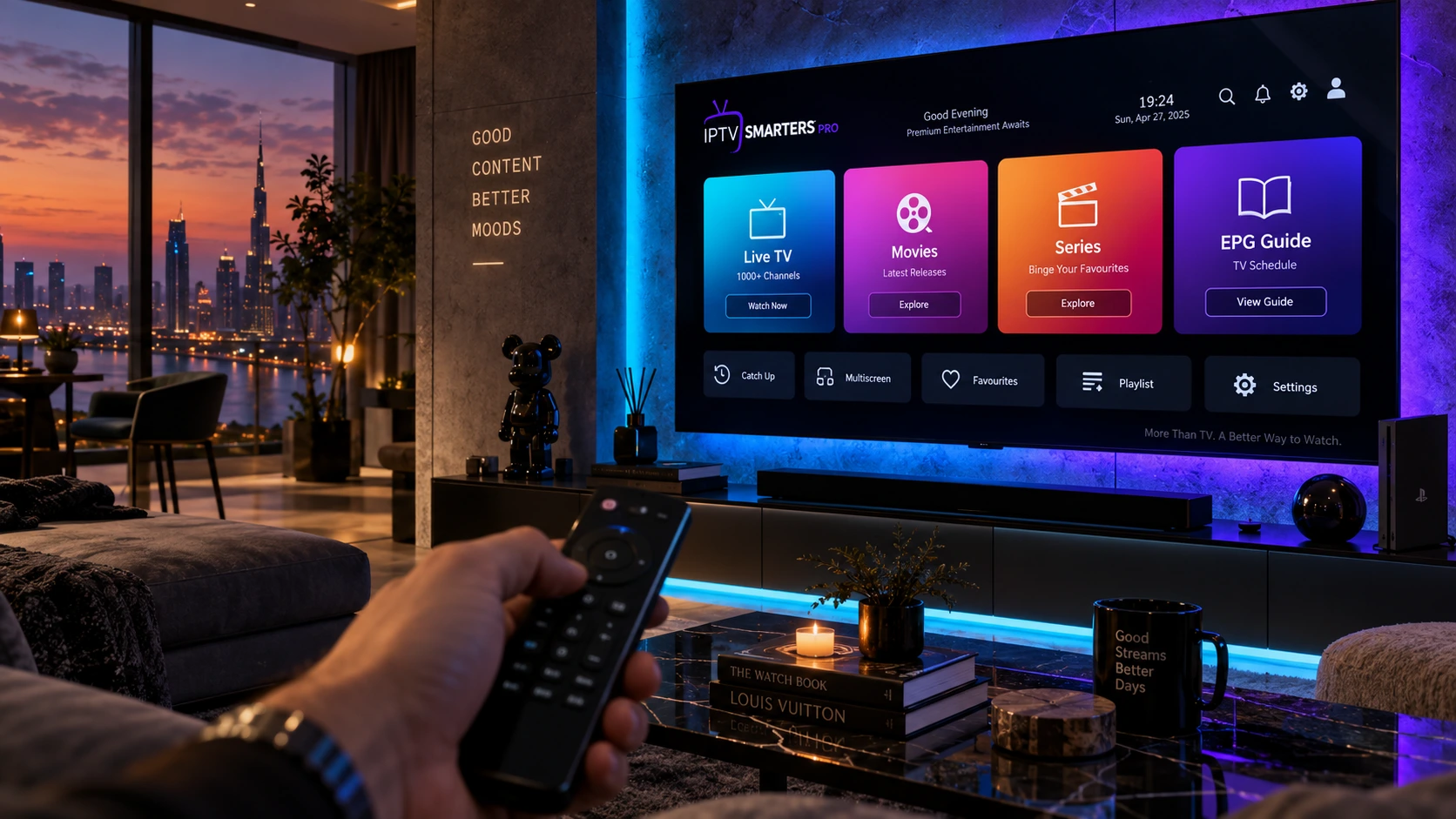 Complete IPTV Smarters Pro setup guide on smart TV screen