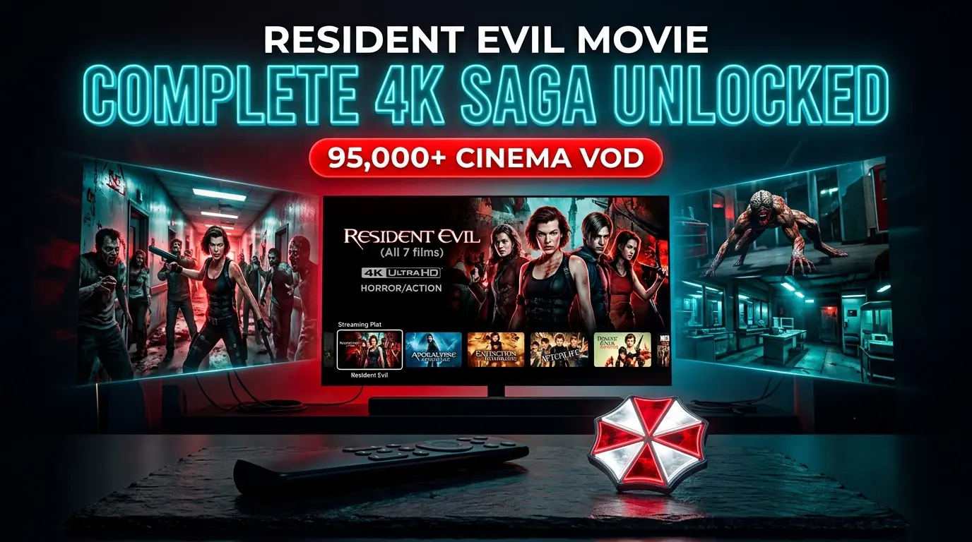 resident evil movie 4K franchise streaming setup on smart television home theater