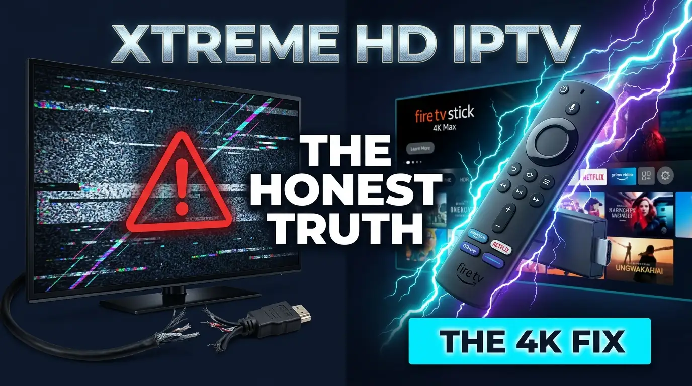 xtreme hd iptv streaming display on modern smart home television