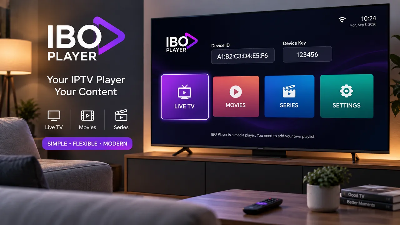IBO Player device ID and playlist setup on Smart TV