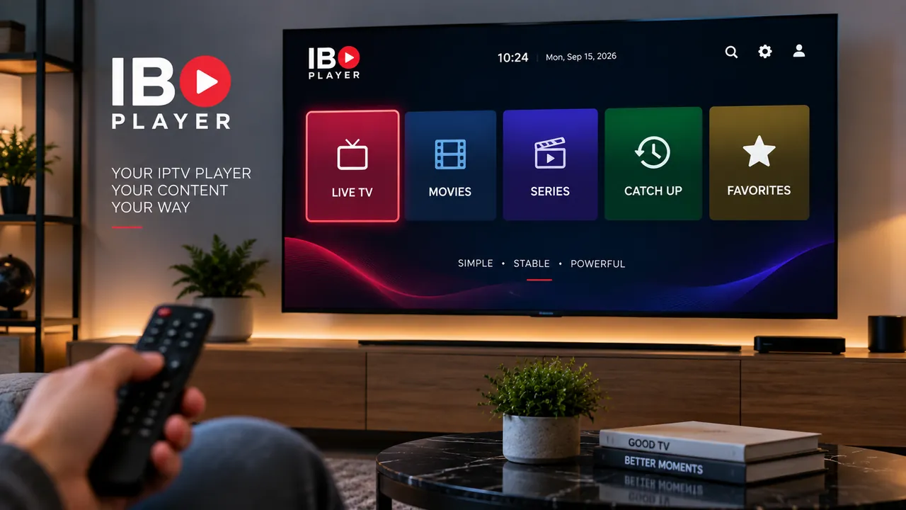 IBO Player IPTV setup on a modern Smart TV